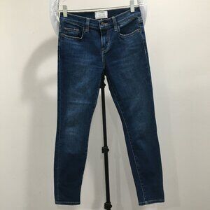 CURRENT ELLIOTT Med/Dark Wash 5 Pocket Logo Hardware Slim Fit Skinny Jeans